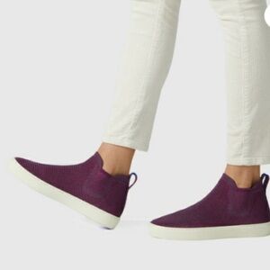 Rothy's Lattice Stitch Chelsea Berry Knit High Sneaker Discontinued, Sz 8